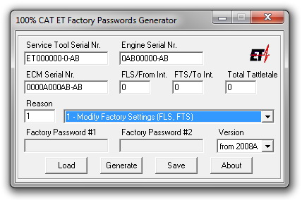 caterpillar et factory password key generator