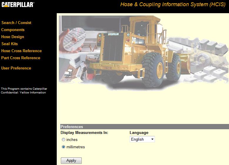 caterpillar hcis Hose & Coupling Information System