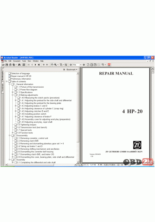 ZF 4 HP-20 Repair Manual