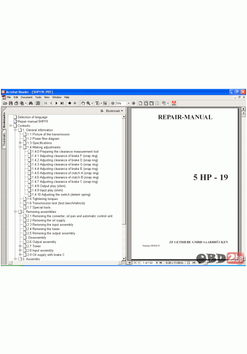 ZF 5 HP-19 Repair Manual