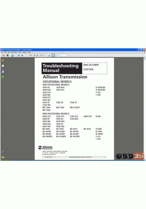 Allison Transmission - 3000 and 4000 Electronic Controls