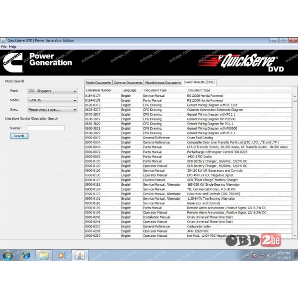 Cummins Power Generation ONAN 2016