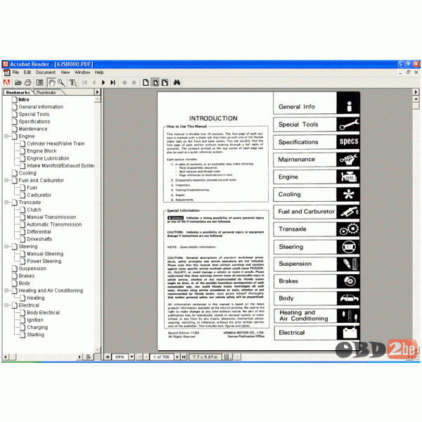 Honda Electronic Service Manuals