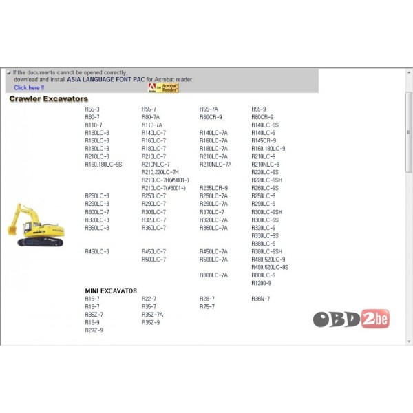 Hyundai Crawler Excavators Service Manuals