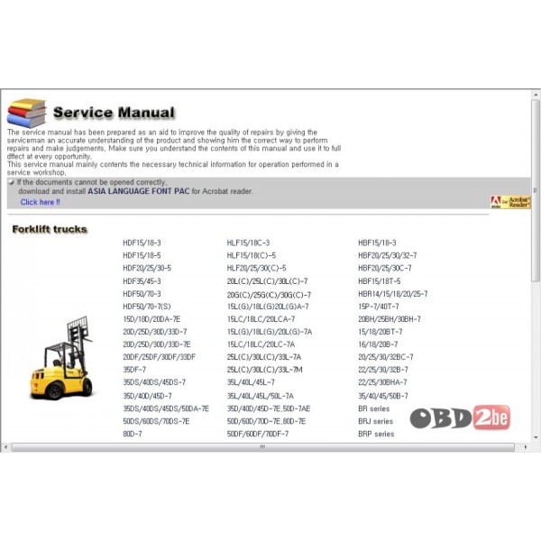 Hyundai Forklift Trucks Service Manuals