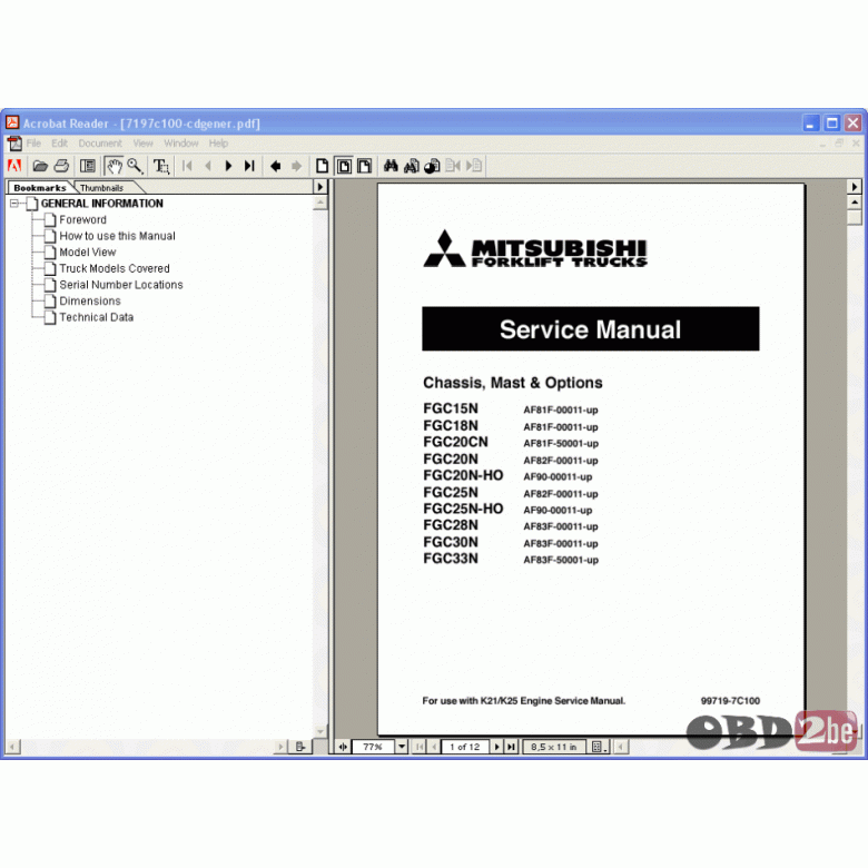 mitsubishi forklift year by serial number