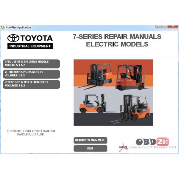 Toyota Forklift 7-series Repair Manuals