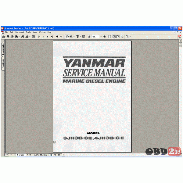 Yanmar Marine Diesel Engine 3JH3(B)(C)E, 4JH3(B)(C)E