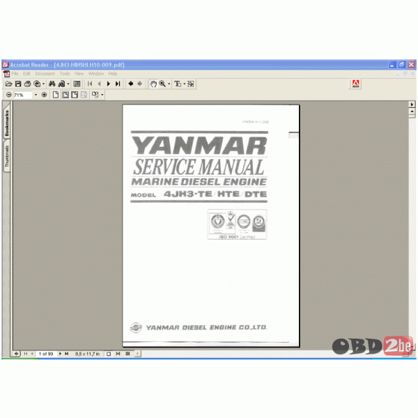 Yanmar Marine Diesel Engine 4JH3-TE HTE DTE
