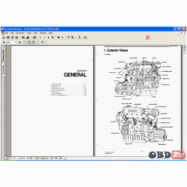 Yanmar Marine Diesel Engine 4JH(B)E, 4JH-T(B)E, 4JH-HT(B)E, 4JH-DT(B)E