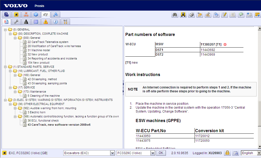 volvo prosis Construction Equipment workshop manuals EPC